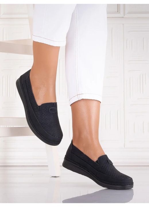 Pantofi dama casual Negri din Piele Ecologica Atinos, Negru