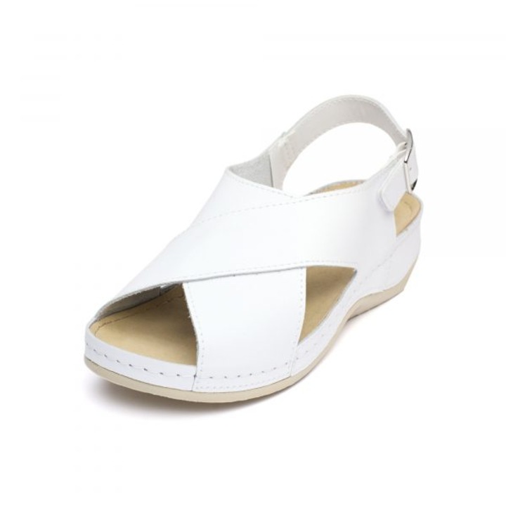 Сандали кожа Tellus 25-060, Бял