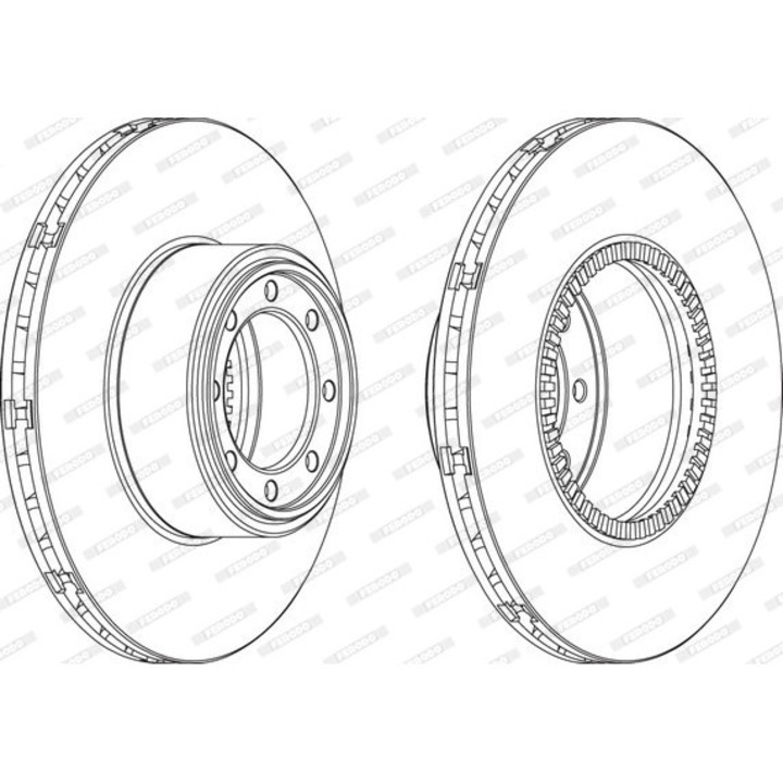 Set Discuri de Frână Ferodo FCR321A IVECO Daily, Omologate RAR, 2x Dimensiuni