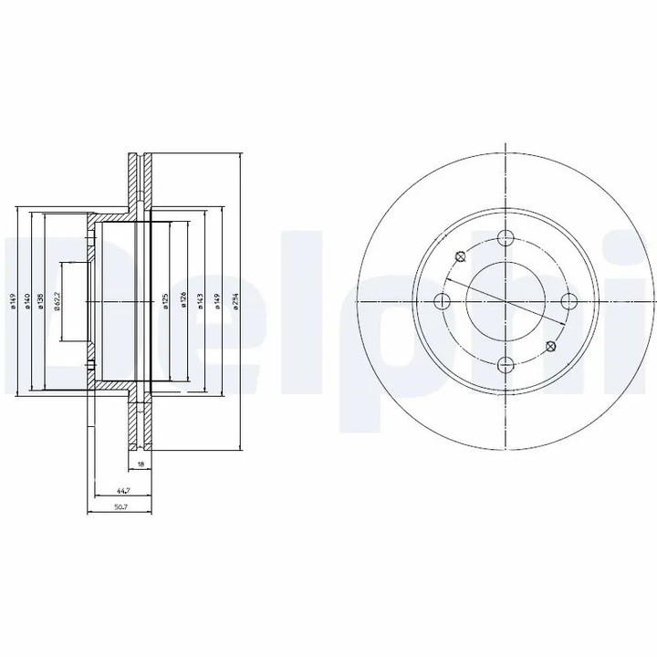 Комплект спирачни дискове Delphi Bg3946, съвместими с Hyundai Atos, одобрени от RAR