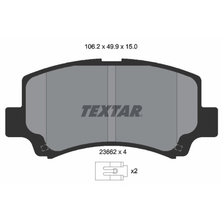 Комплект накладки Textar 2366201, за Changhe Ideal/Wagon R, Chery A1/Cowin 1/QQ6/QQme/S-18, съвместими с различни модели