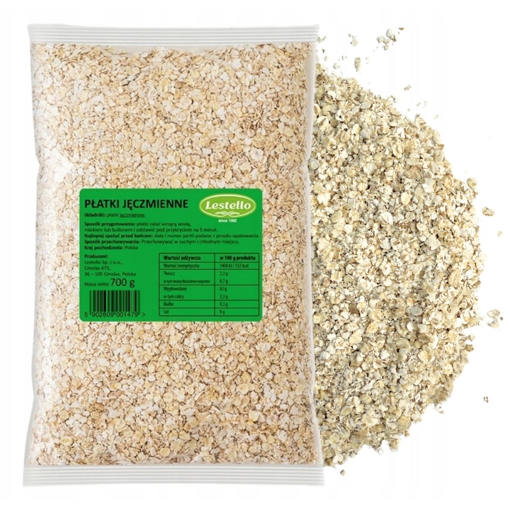Fulgi de orz Lestello, 700g, vegan, bogati in fibre, proteine