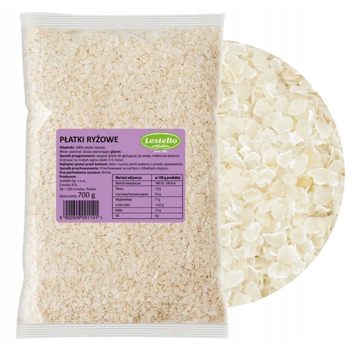 Fulgi de orez Lestello, 700g, vegani, fara gluten