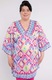 Poncho colorat cu un model roz geometric 48 EU