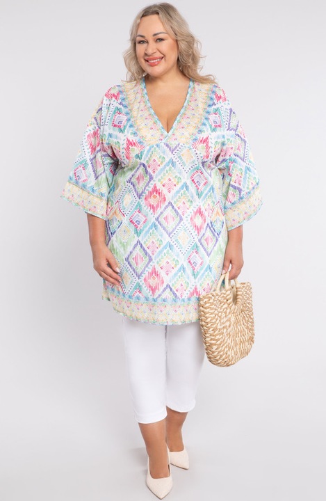 Poncho colorat nuanta verde deschis 44/46/48