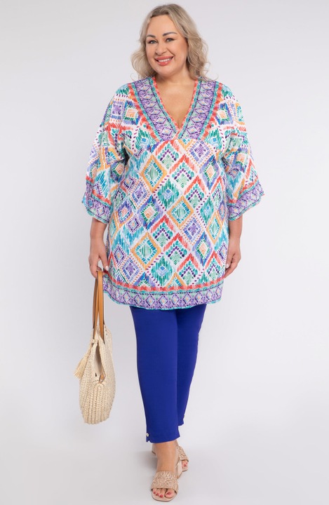 Poncho colorat nuanta verde 44/46/48