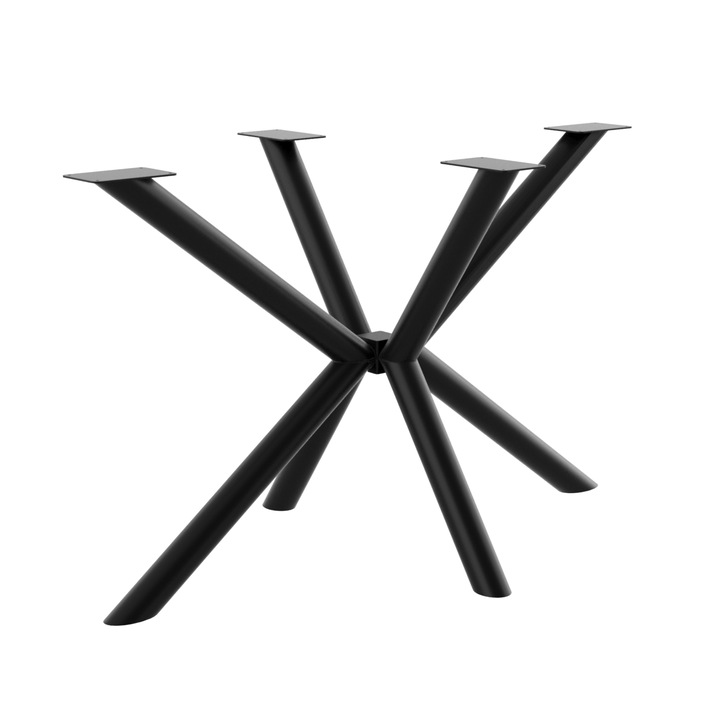 MetaloPro Acamar Pipe Picior Central Masa Cadru Metalic Industrial Design pentru Masa Living Masa Dining 120x70x72 cm Negru Mat