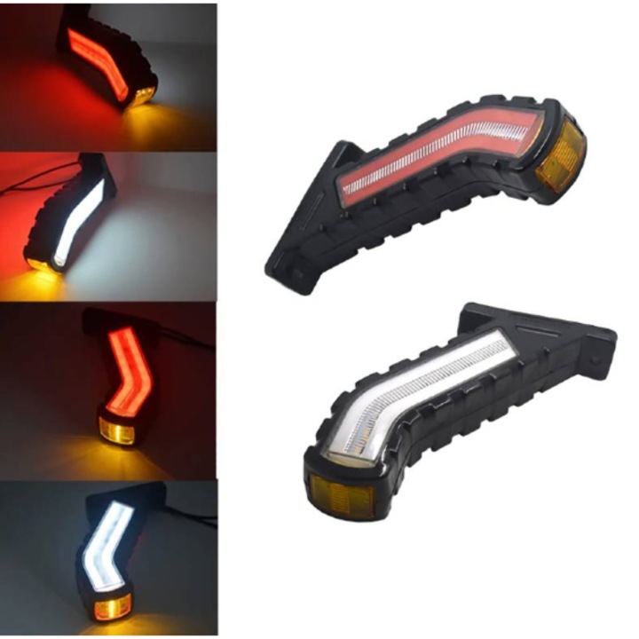 Set 2 Lampi Gabarit LED Tip Coarne, Efect Neon, 20 cm, 3 Functii, 12-24V, Pozitie, Semnalizare, Stop, Universale Camion Remorca Auto