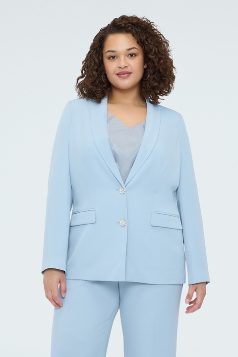 Fiorella Rubino, Sacou cu nasturi metalici, Albastru deschis