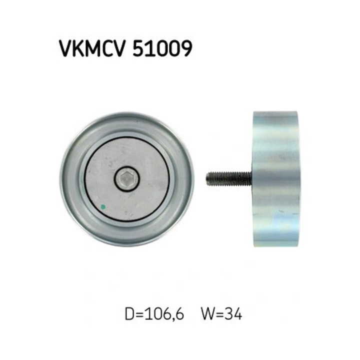 Ролка водеща за ремък SKF Vkmcv51009, за Mercedes-Benz Atego/Axor/Citaro, 4.2 дизел, одобрена от RAR