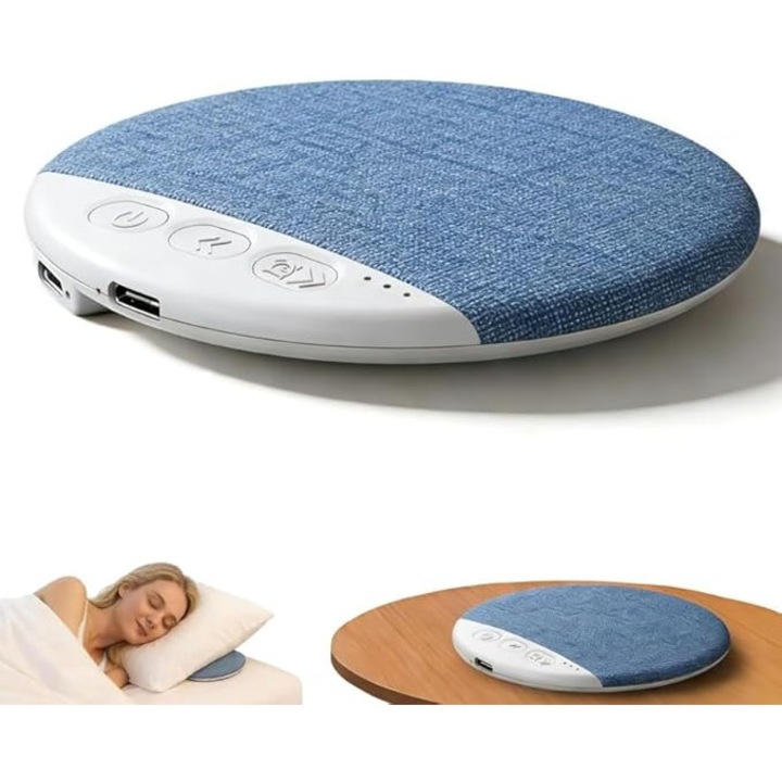 Bluetooth възглавница високоговорител, Bass Stereo, син, ултратънък, 40мм
