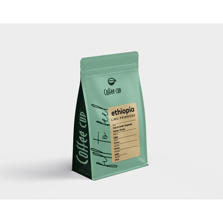 Cafea boabe, Coffee Cup, Ethiopia Limu Primrose, 1kg, note de coaja de lamaie si bergamota