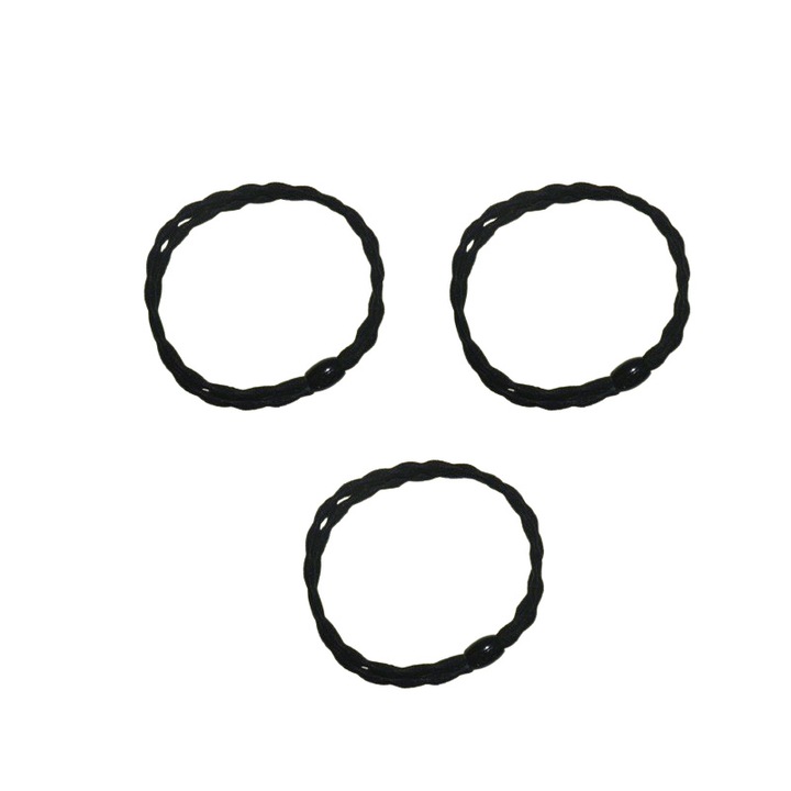 Elastic de păr set 3 bucăți Mini Junior, negru, 6cm