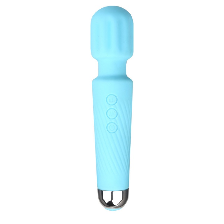 Vibrator Stimulator Dildo G-Spot, 8 Trepte De Intensitate, 20 Moduri De Vibratie, ABS+Silicon Neted, Vibrator Stimulator Rezistent La Apa, Incarcare USB, Zgomot Redus, albastru