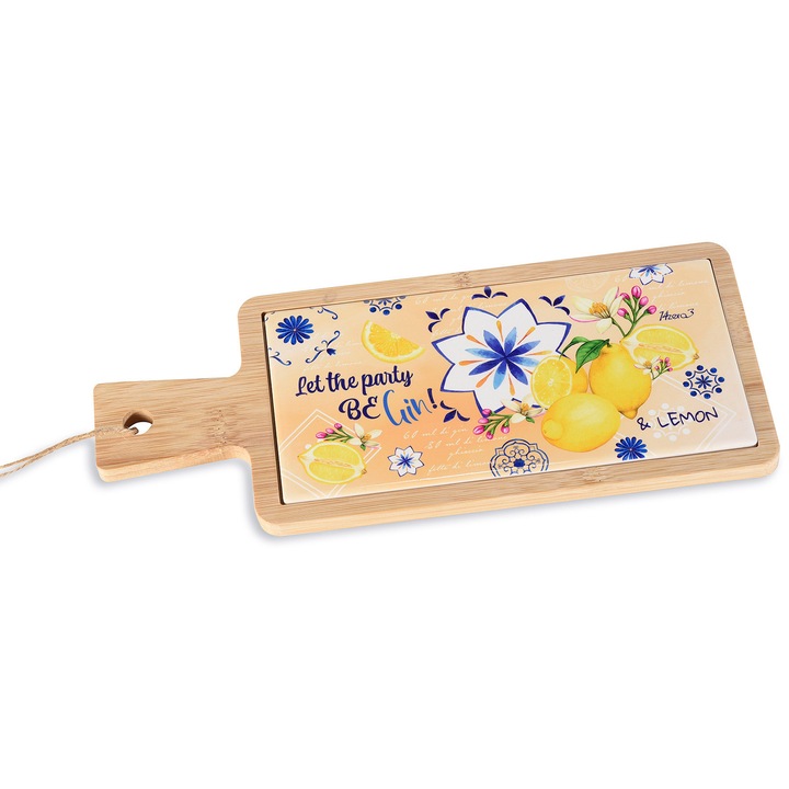 Tocator lemn cu decor ceramica