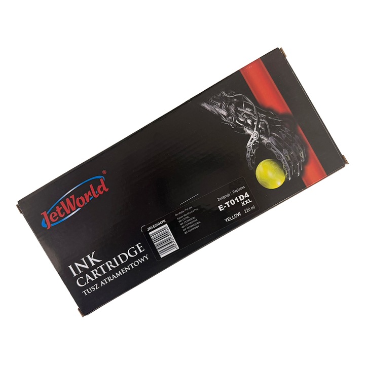 Касета с мастило жълто XXL EPSON WF-C579, 20K, съвместима JetWorld, JWI-E01D4YN