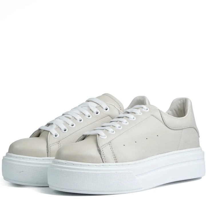 Pantofi dama, Glemis, f-5.29, Piele naturala, Bej