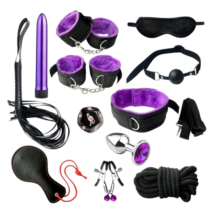BDSM szett 12 darabos lila