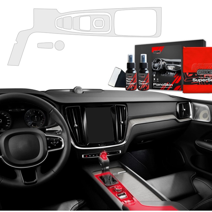 Folie de protectie pentru interior, Grizzprotector - Pianoskin Matte 7In1 Pentru Volvo S60 (2018-2025)
