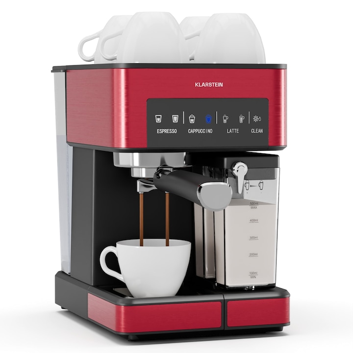Klarstein, Aparat De Cafea Cu Spuma De Lapte, 1, 8 L, Aparat De Cafea 20 Bar, Masina De Cafea Macinata Mica Cu 1350 W, Masina De Cafea Barista Pentru Cappuccino Latte Espresso Cu Gheata