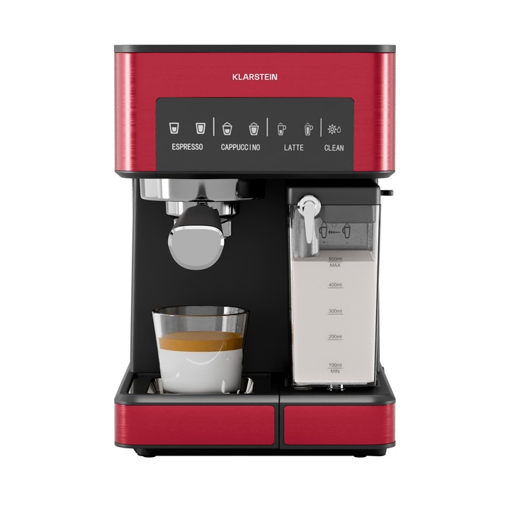 Klarstein, Aparat De Cafea Cu Spuma De Lapte, 1, 8 L, Aparat De Cafea 20 Bar, Masina De Cafea Macinata Mica Cu 1350 W, Masina De Cafea Barista Pentru Cappuccino Latte Espresso Cu Gheata