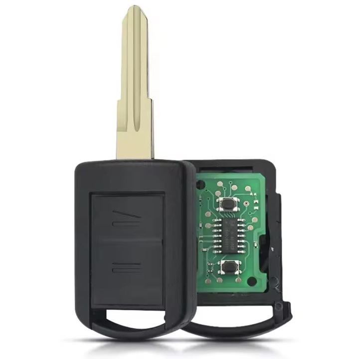 Techstar távirányítós autókulcs, kompatibilis az Opel Corsa C, Combo, Meriva, Tigra és Vauxhall modellekkel, 2 gombos, 433 MHz, 5WK48669, HU46 penge