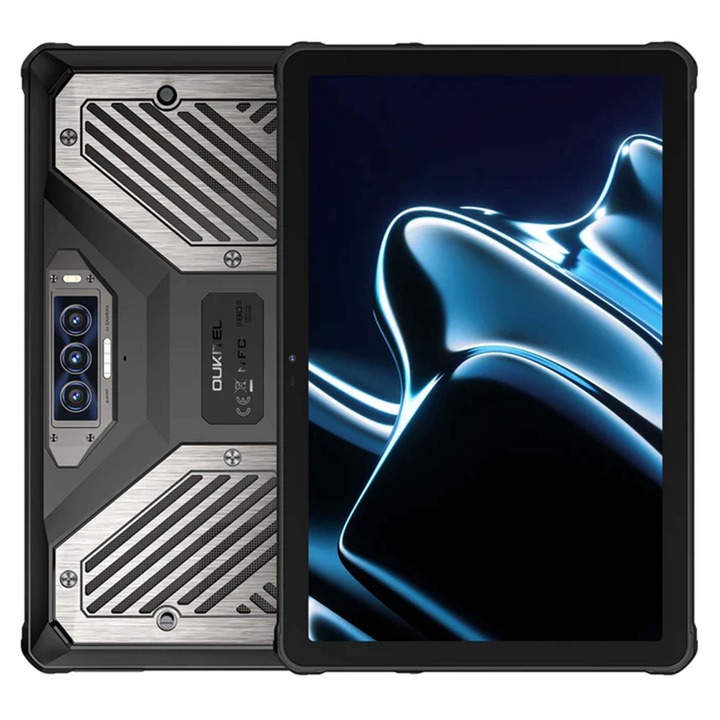 Tableta robustă Oukitel RT10, 11", 12GB RAM, 512GB, rezistentă la apă și praf, neagră