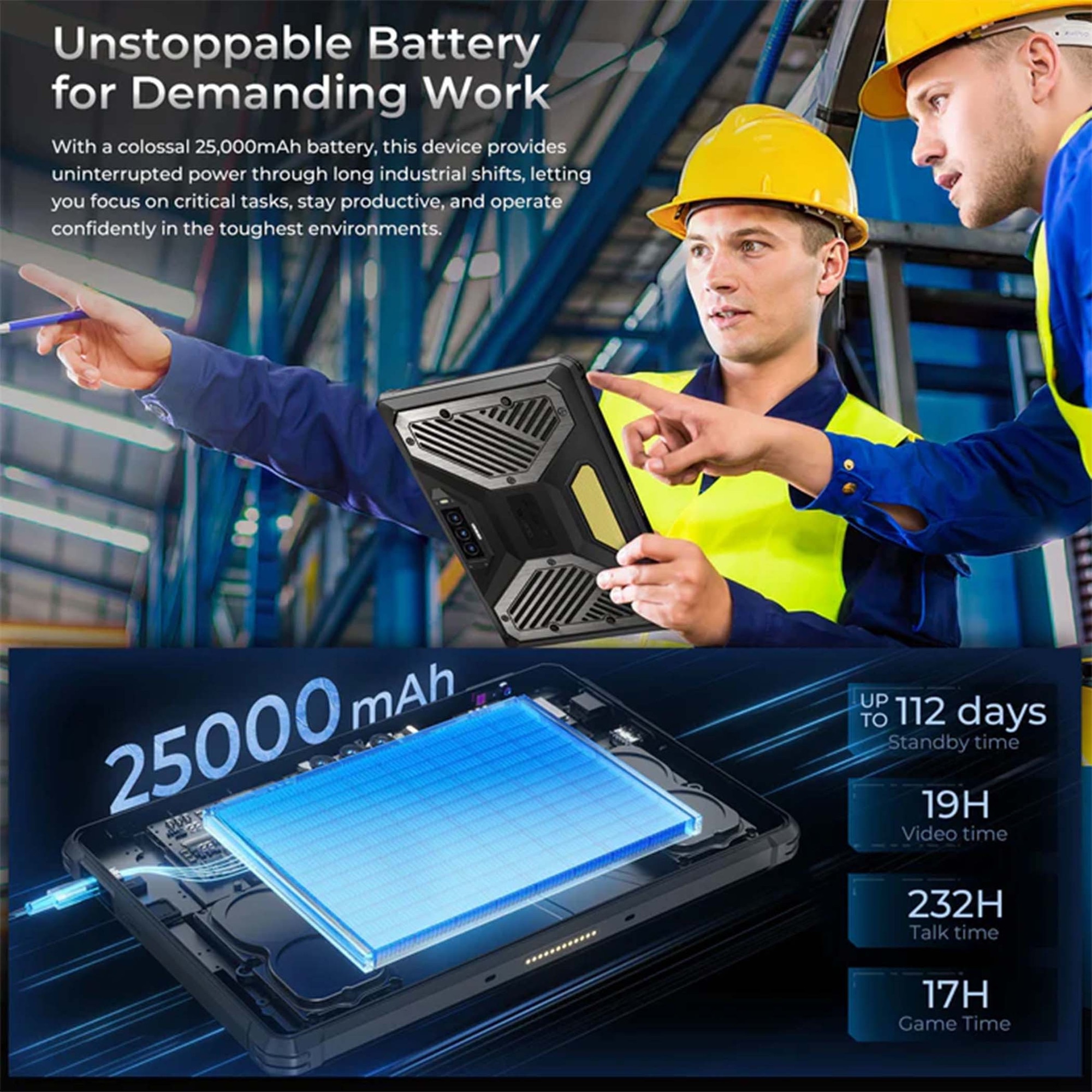 Tableta robustă Oukitel RT10, 11", 12GB RAM, 512GB, rezistentă la apă și praf, neagră