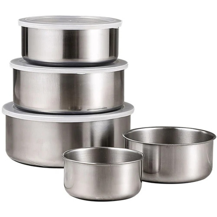 5 részes rozsdamentes acél edénykészlet fedővel