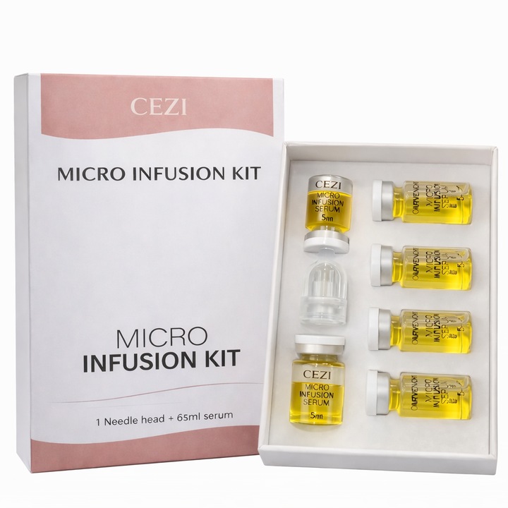Micro Infusion Kit CEZI – Ser Anti-Imbatranire si Hidratare – Tratament Profesional cu Micro-Ace, 6 × 5 ml
