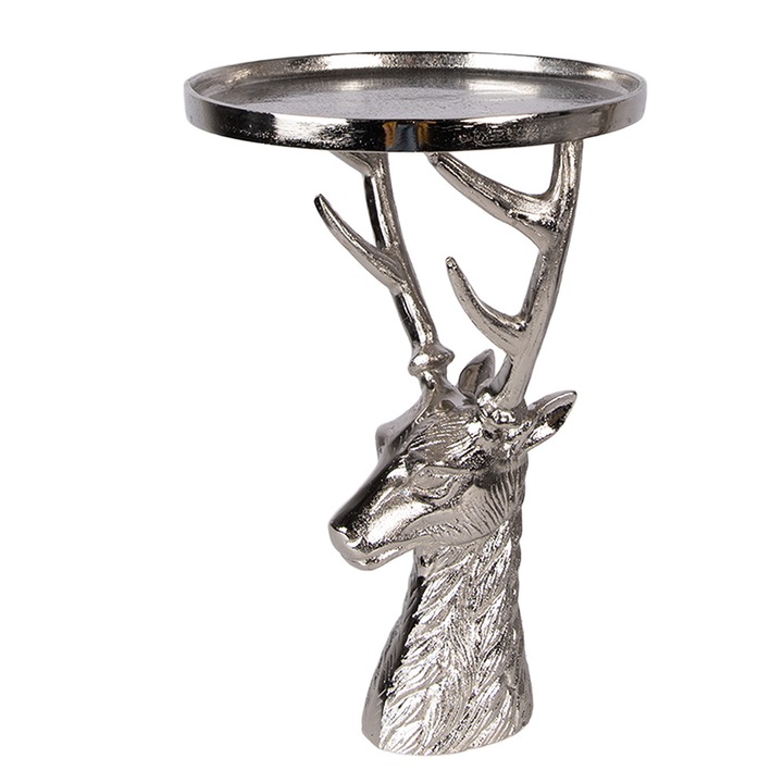 Ezüst alumínium dekoratív tál, Ren Ø 25x38 cm