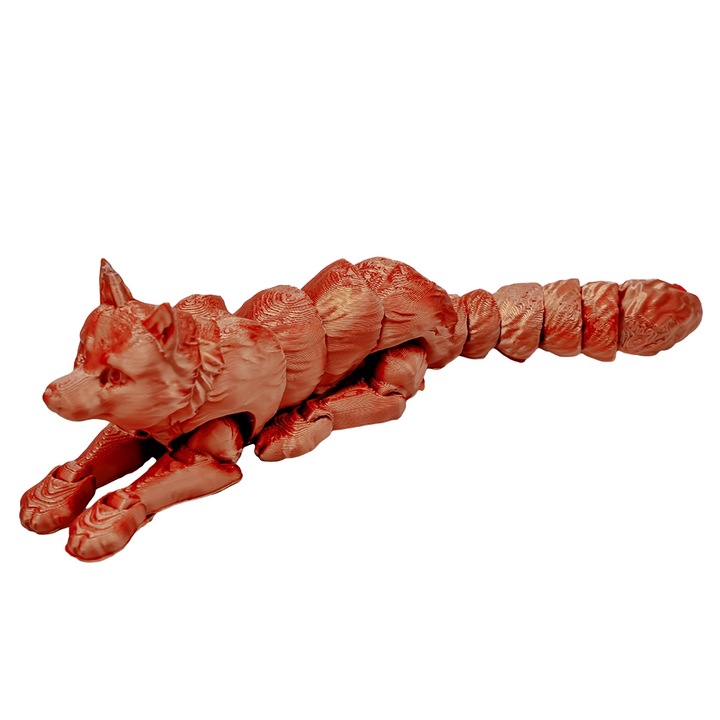 Jucarie Lup 3D fidget destinata jocului sau ameliorarii stresului si anxietatatii. - Articulatii flexibile pentru pozitii personalizabile.Material: PLA premium. 17 cm