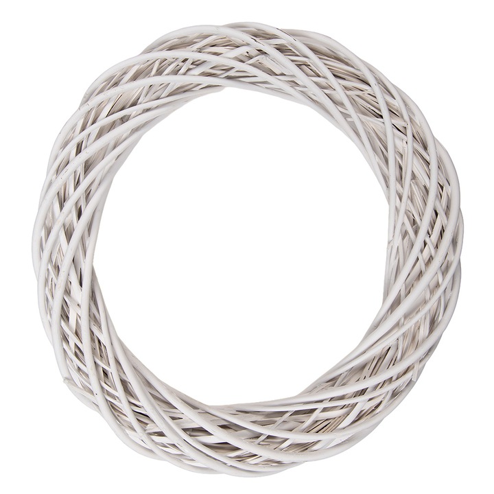 Coronita ratan alb Ø 50x9 cm