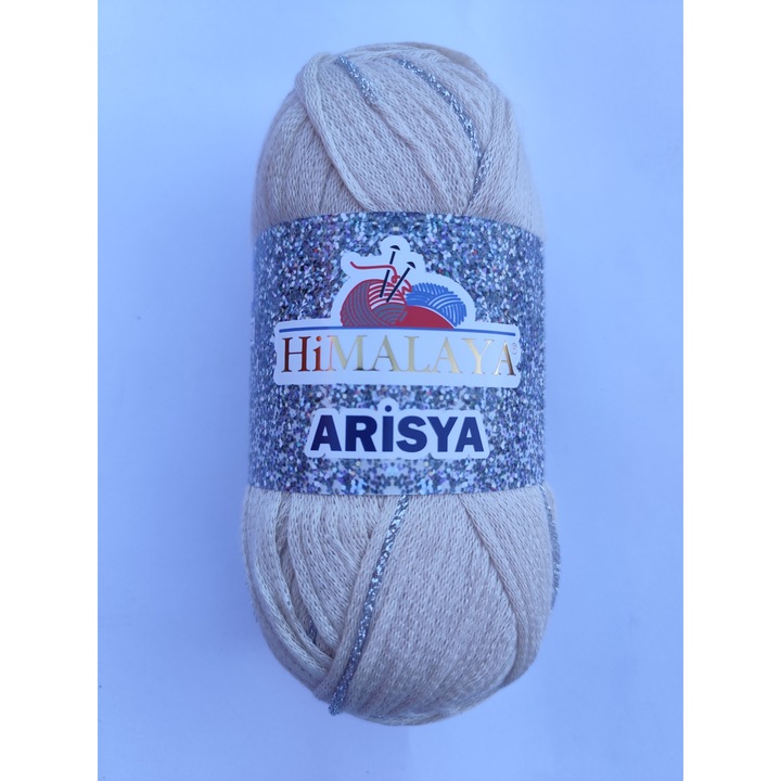 Fir textil, Himalaya Arisya 27-03, pentru crosetat si tricotat, bumbac, alb unt, 250m