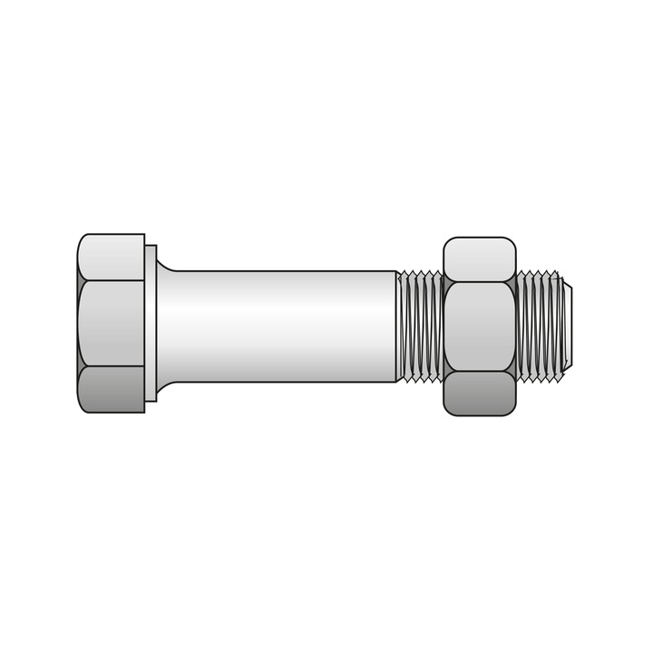 Surub Cap Hexagonal Partial Filetat+piulita 601 Otel Gr.4.6-M20 X 140