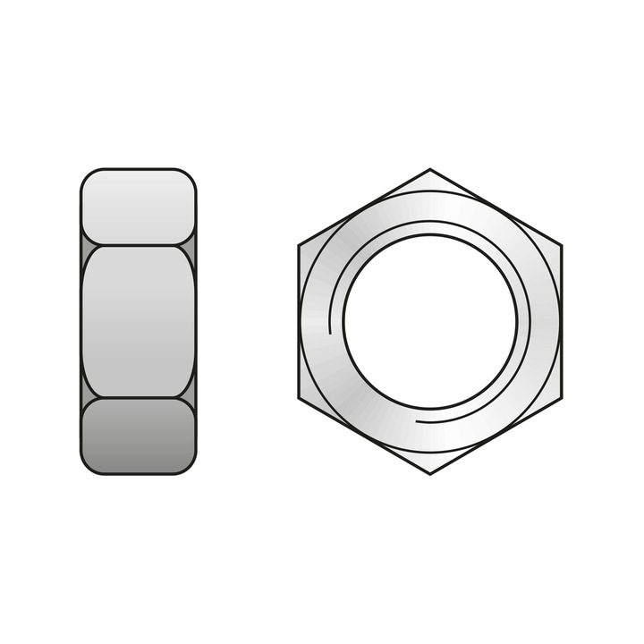 Set Piulite Hexagonale Rocast, Otel gr.8 Zincat, 2 bucati, M56