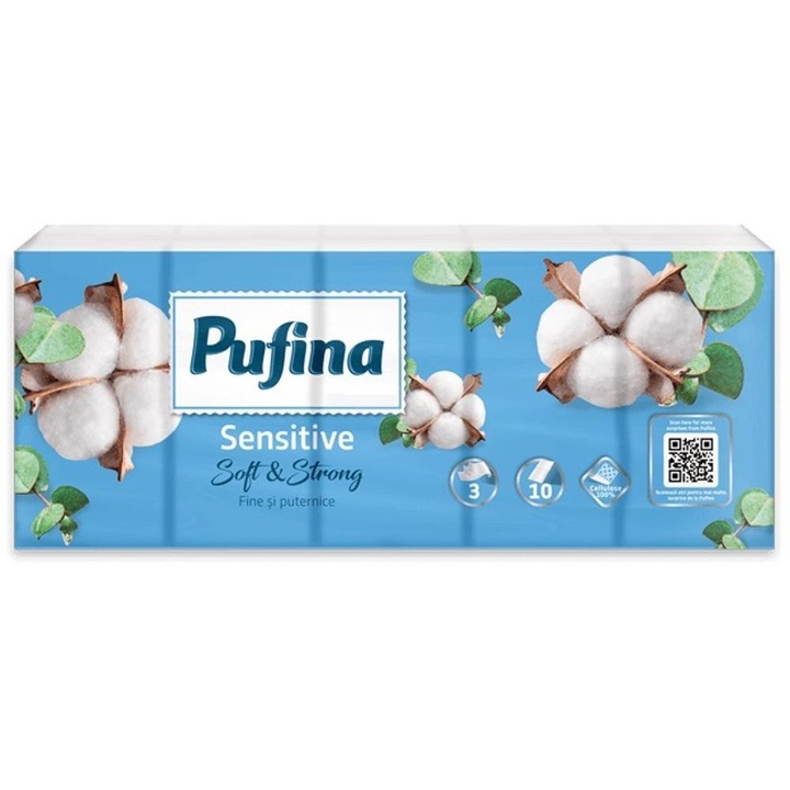 Set 3 x Servetele Nazale Batiste Lux Delicate, Pufina