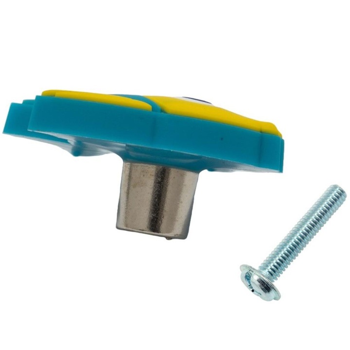 Set 2 x Buton Mobilier Copii Pestisor Albastru, 50x51x24 mm