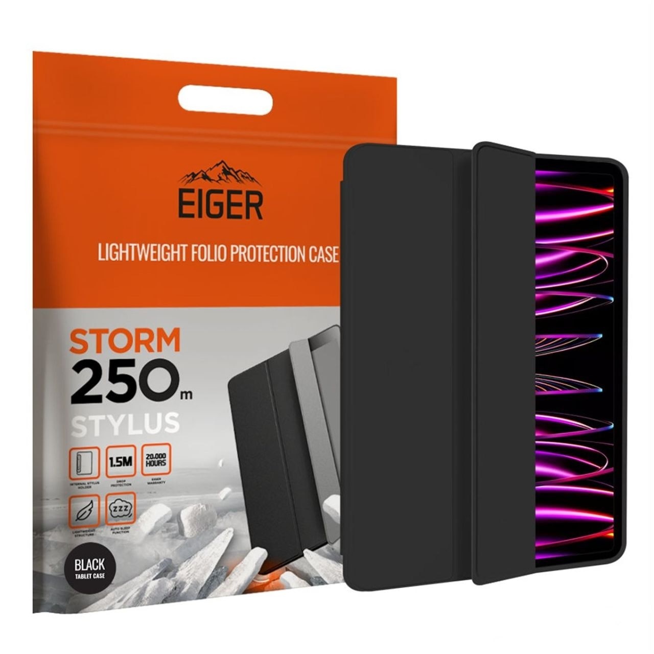 Husa Eiger Storm 250m Stylus pentru iPad Pro 11 2021 / 2022 Black