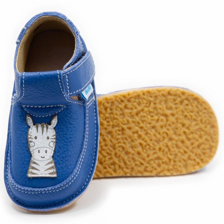 Dodo Shoes Luna gyerek mezitlabas szandal, Shimmer szinu KORLATOZOTT KIADAS, termeszetes borbol, rugalmas talppal az elso lepesekhez, Kék