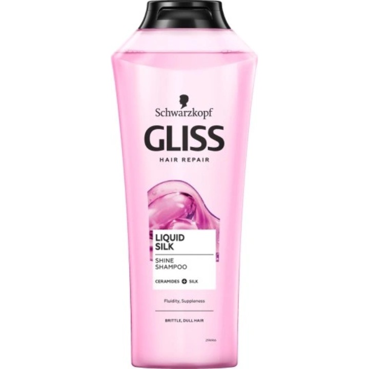 Sampon Gliss Liquid Silk pentru par mat, fragil, 400ml