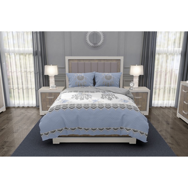 Szatén ágynemű 140x200 BOHO, többszínű, 100% pamut, 1 párna 70x80 cm