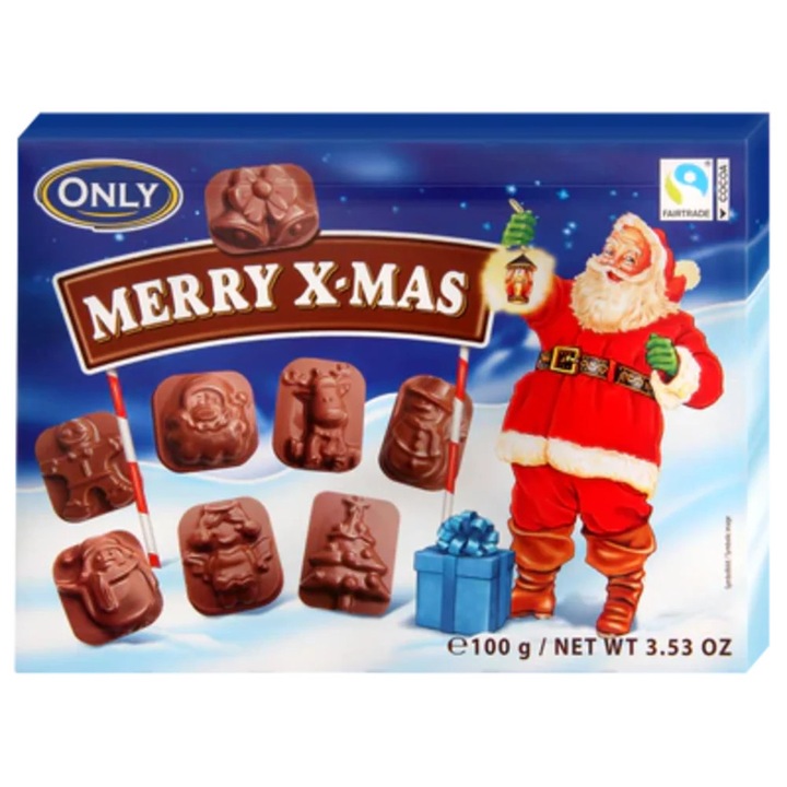 Шоколадови фигурки, Only, 100гр, Коледни
