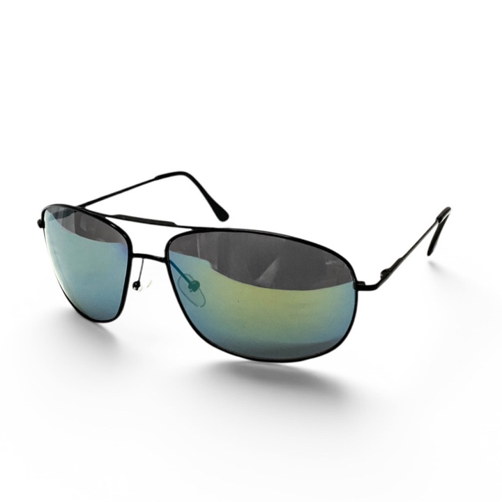 Унисекс слънчеви очила Top Gun *16037-34 F OCHI-3, Тип авиатор с правоъгълни лещи, Метална рамка, UV400, Черен