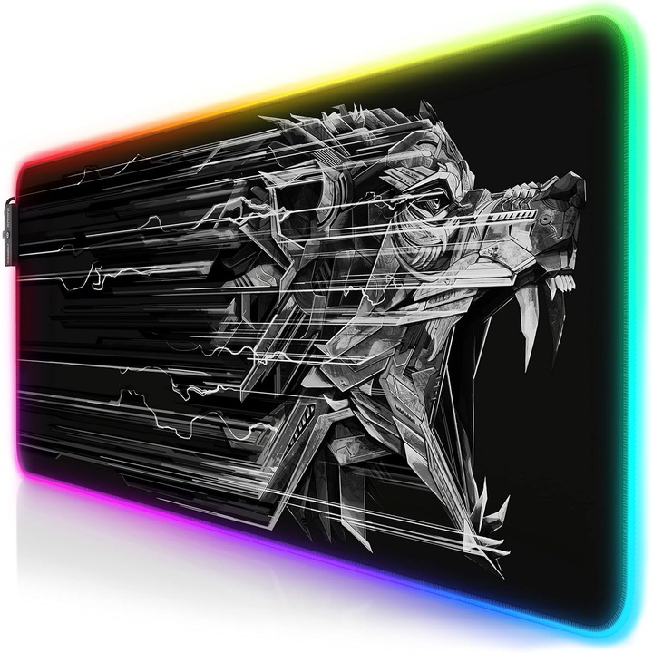 Геймърски пад за мишка RGB, 800x300x4мм, черен, противоплъзгаща гума