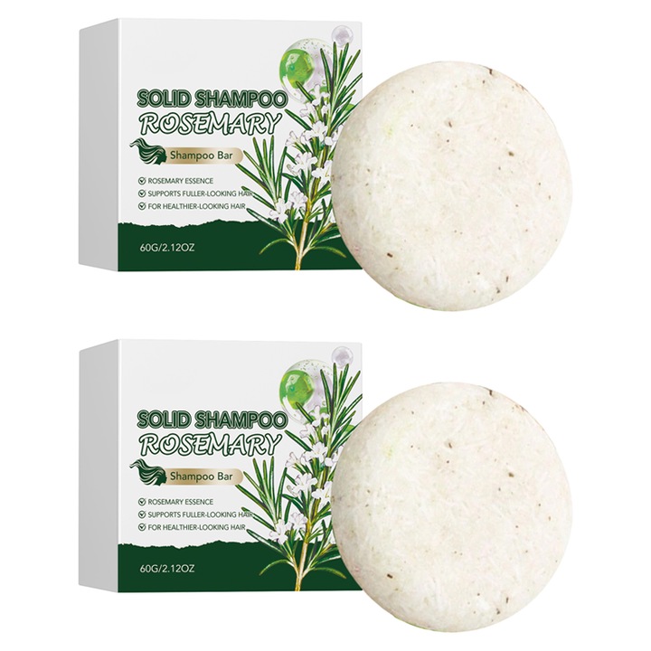 Sapun solid pentru par cu rozmarin, 2 x 60g