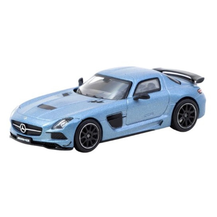 Модел на автомобил Mercedes SLS AMG Black Series, 1:64, метал, синьо