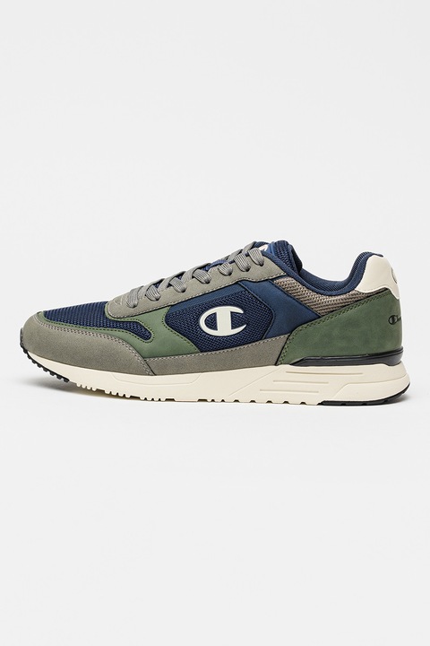 Champion, Pantofi sport Reyli cu design colorblock, Gri inchis/Bleumarin