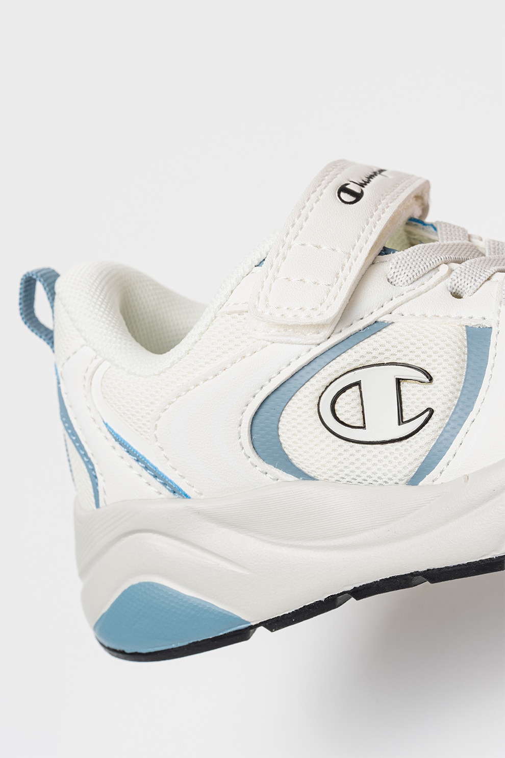 CHAMPION, Pantofi sport cu velcro si logo Baltic, Albastru prafuit