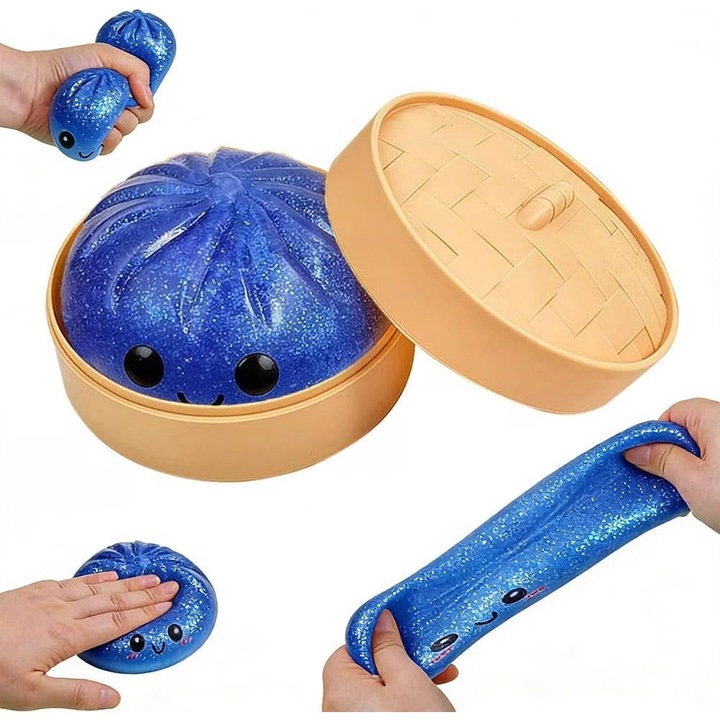 Slime cu gogosi pufoase si moi, 2026, albastru, 30x30cm